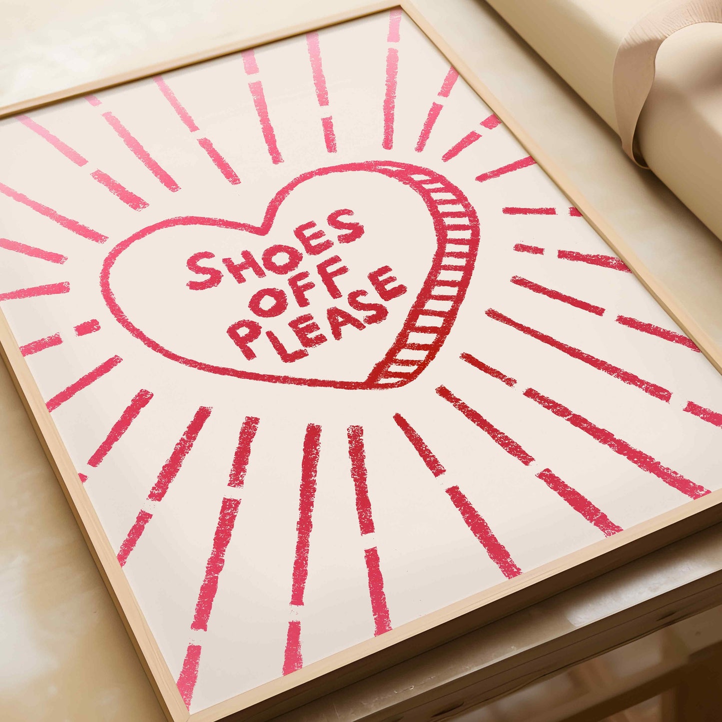 Shoes Off Please Gradient Heart Print