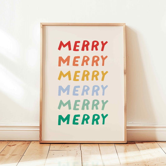 Merry Christmas Colorful Print