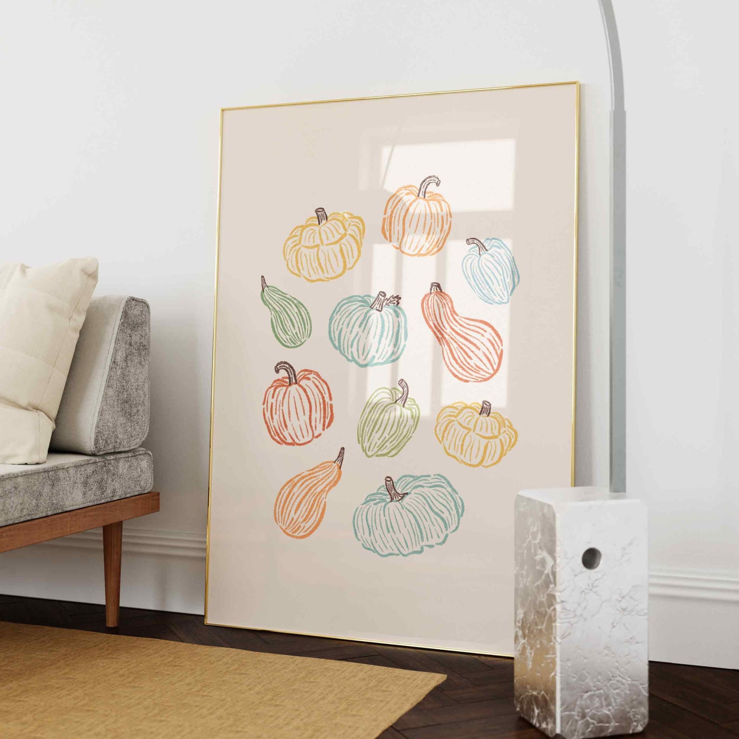 Neutral Pumpkin Fall Print