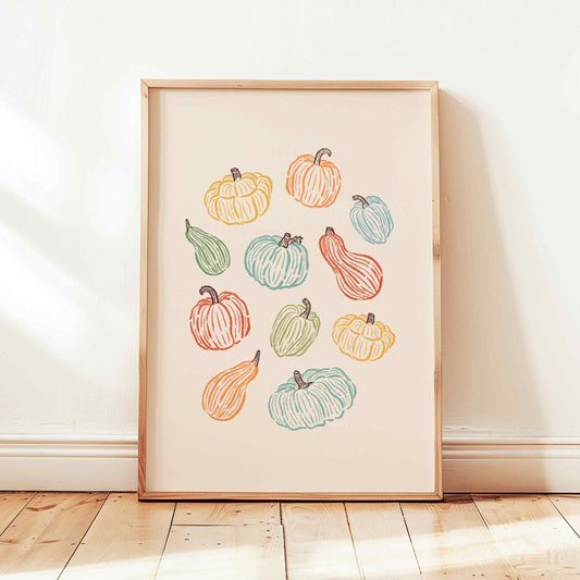 Colorful Pumpkin Fall Print