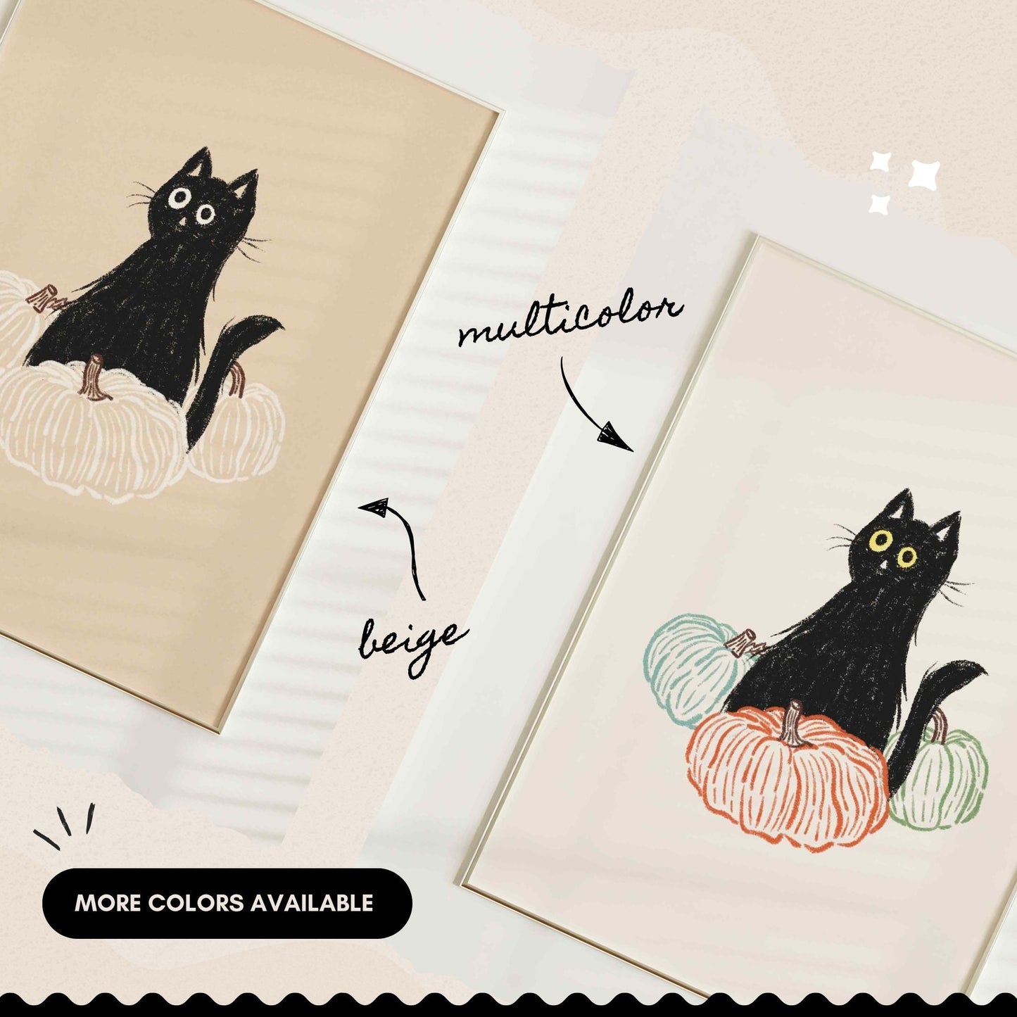 Halloween Pumpkin And Cat Print