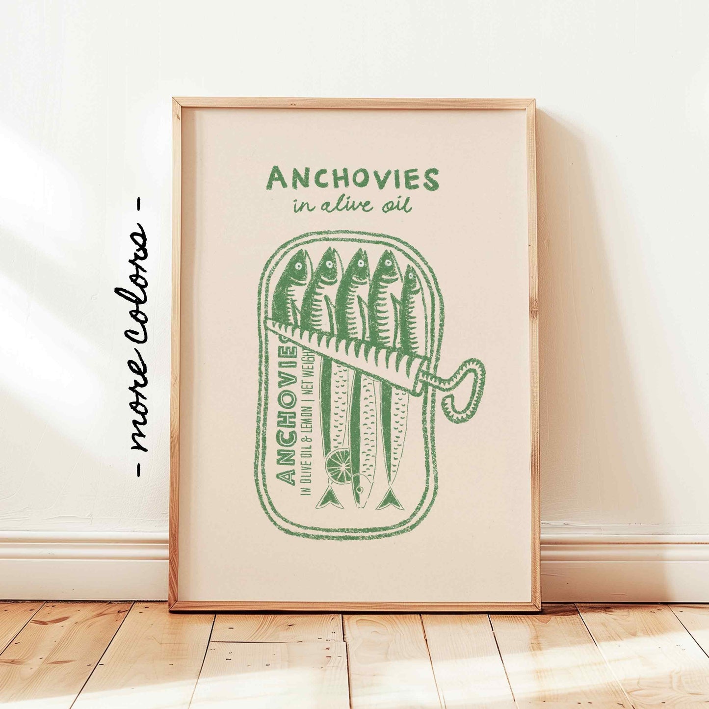 Anchovies Tin Retro Print