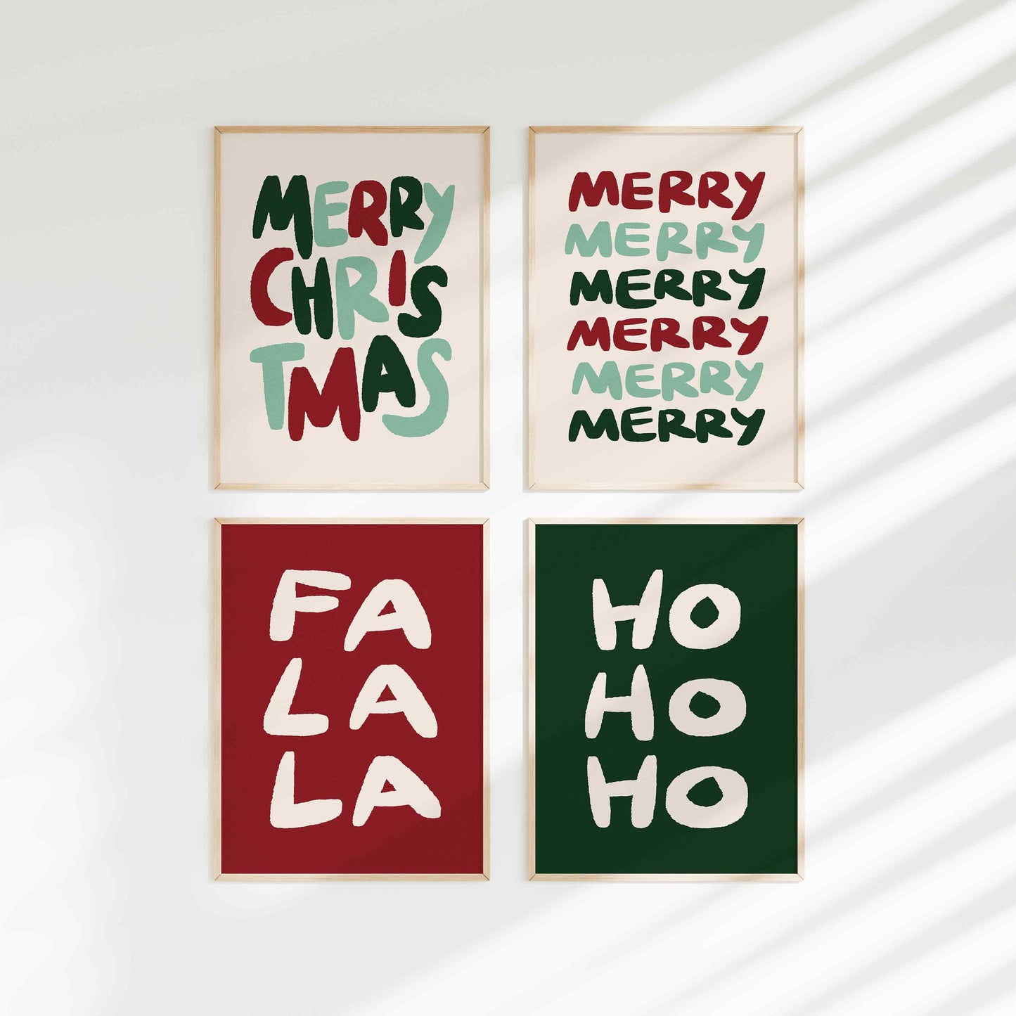 Classic Christmas Prints Set of 8