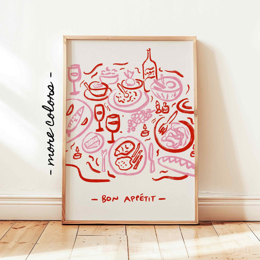 Bon Appetit Dinner Table Print