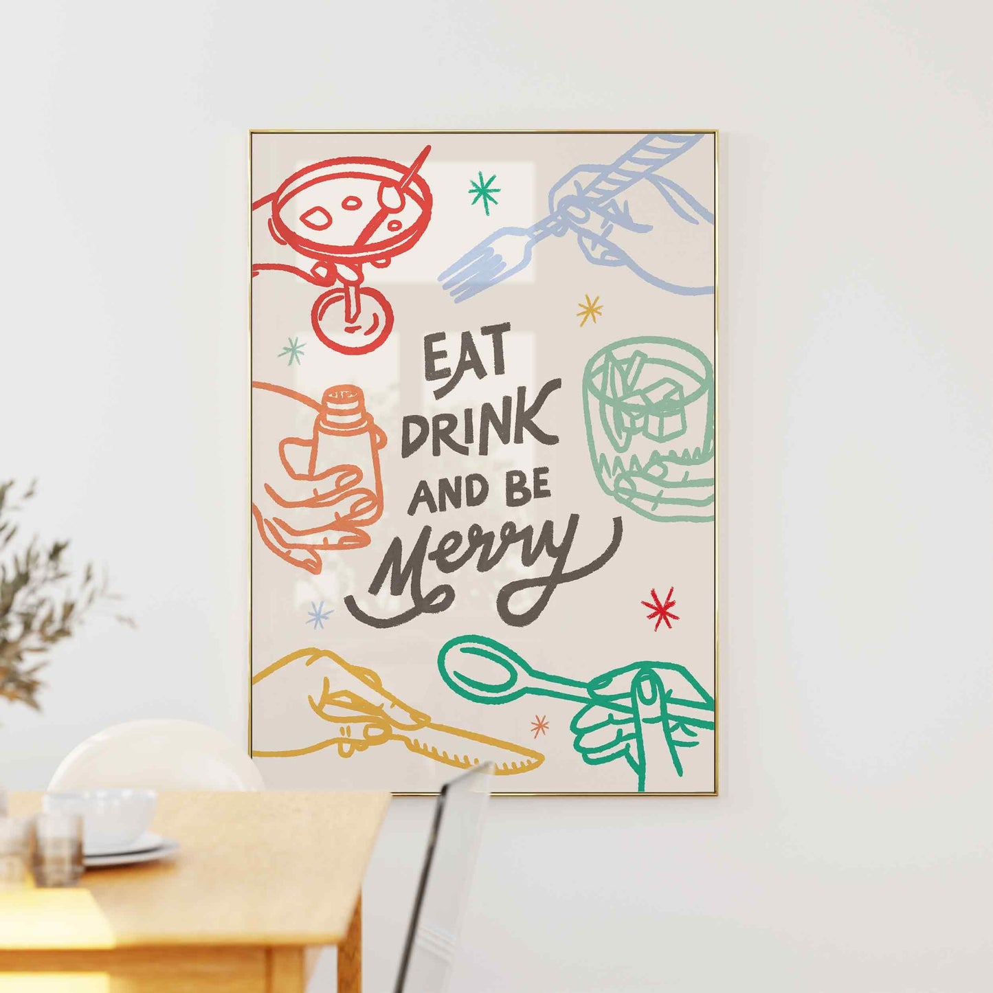 Eat Drink And Be Merry Christmas Print