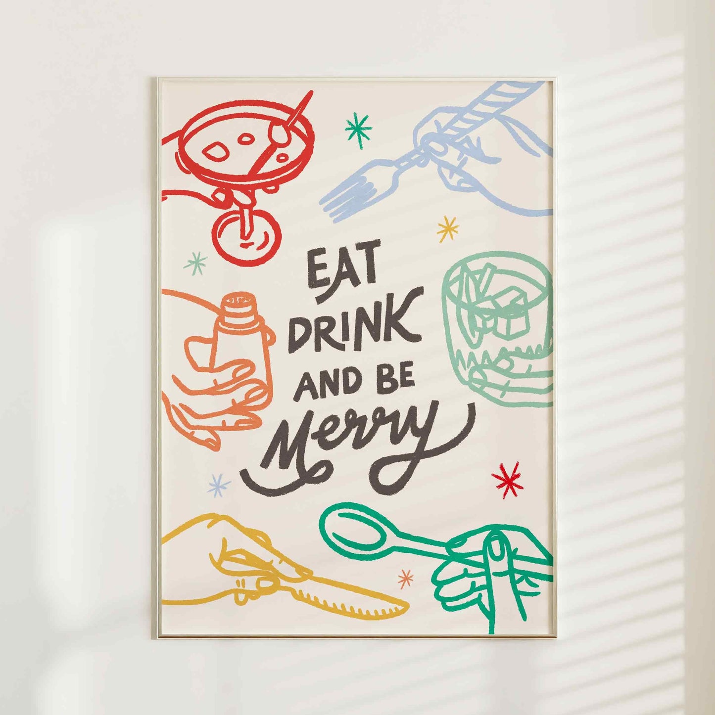 Eat Drink And Be Merry Christmas Print