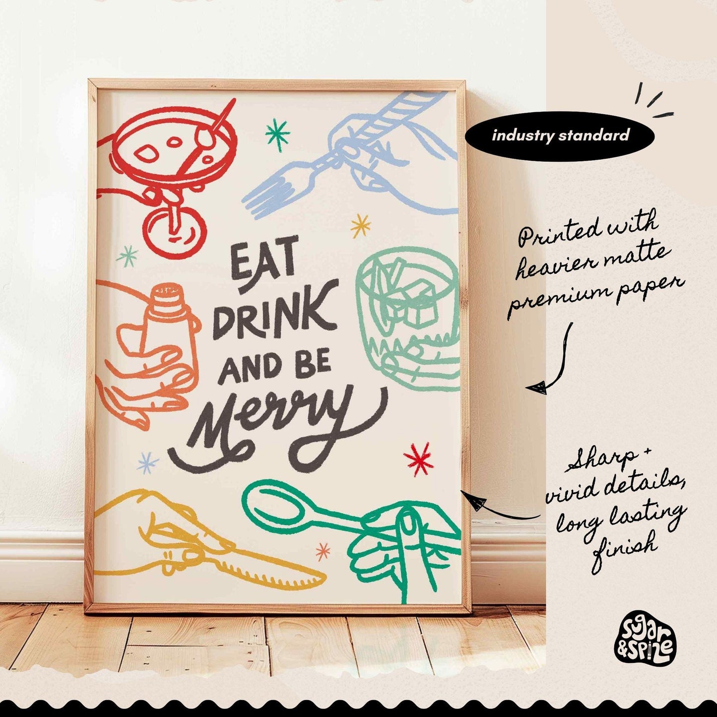 Eat Drink And Be Merry Christmas Print