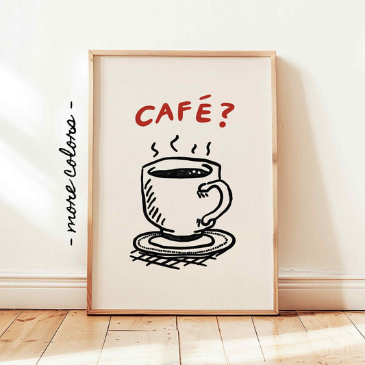 Cafe Coffee Sketch Print