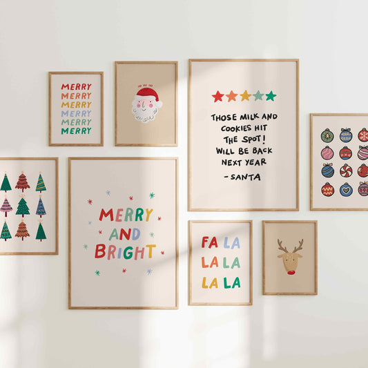 Christmas Eclectic Prints Set of 8