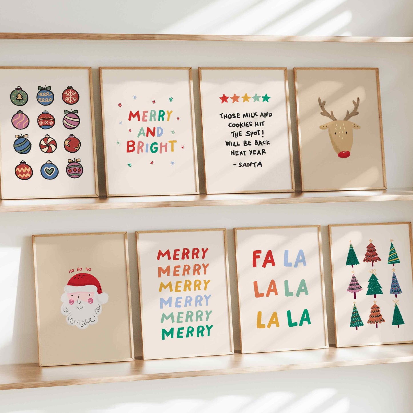 Christmas Eclectic Prints Set of 8