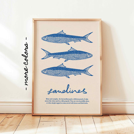 Sardines Fish Retro Print