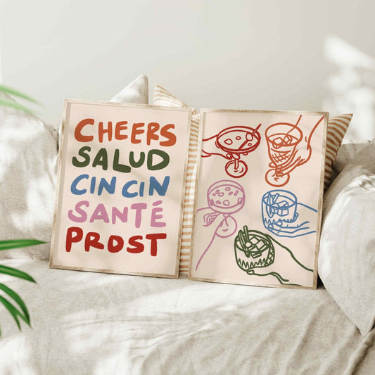 Cheers Print Set of 2