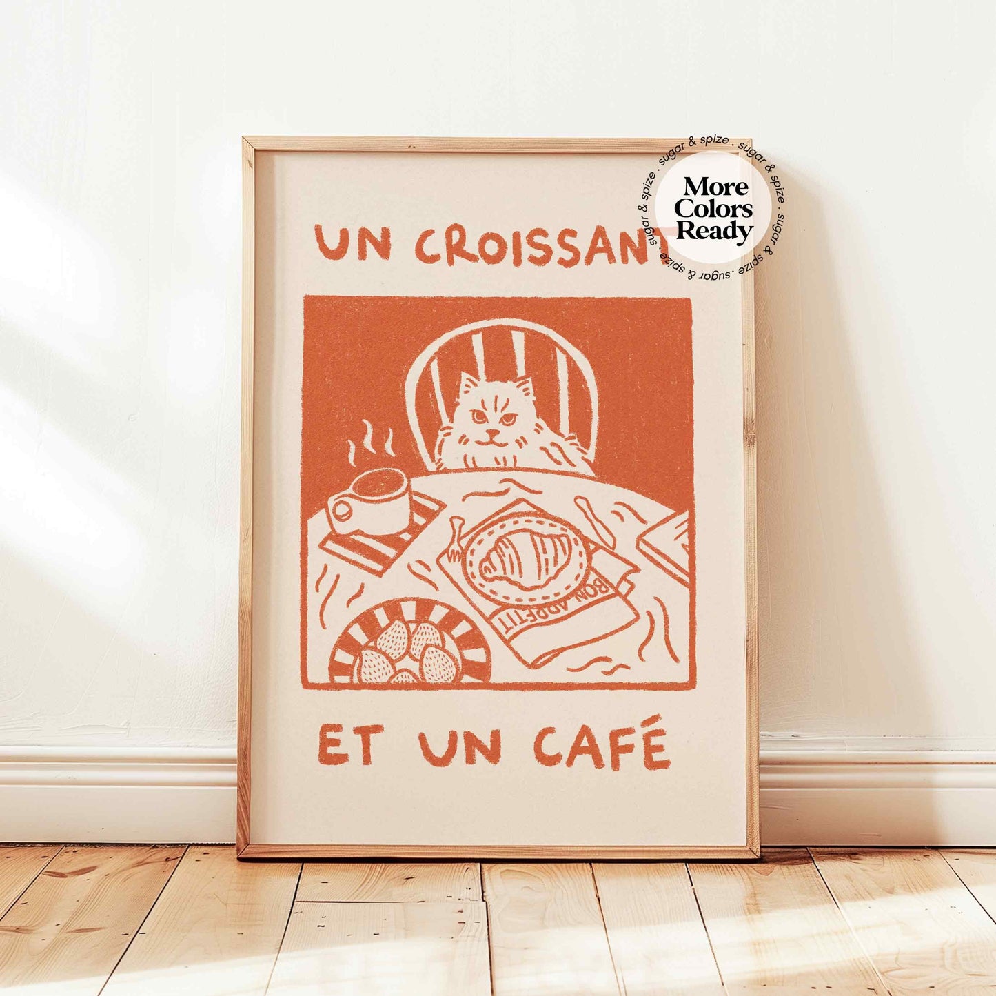 French Cafe Cat Print