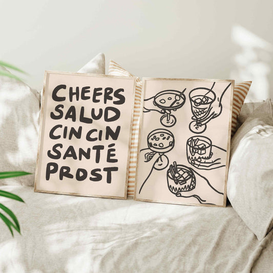 Cheers Print Set of 2