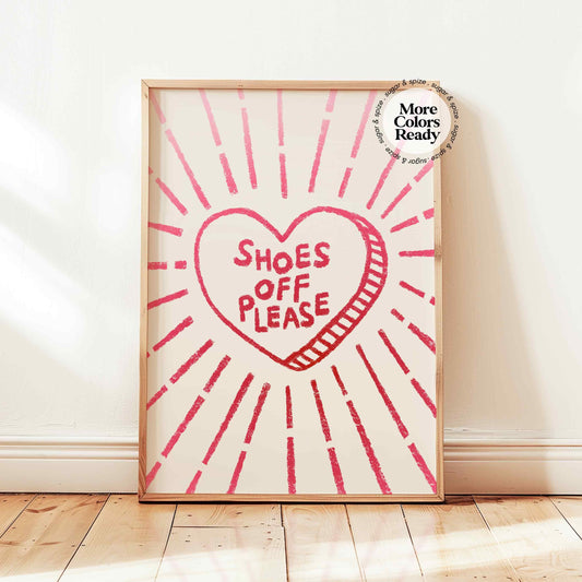 Shoes Off Please Gradient Heart Print