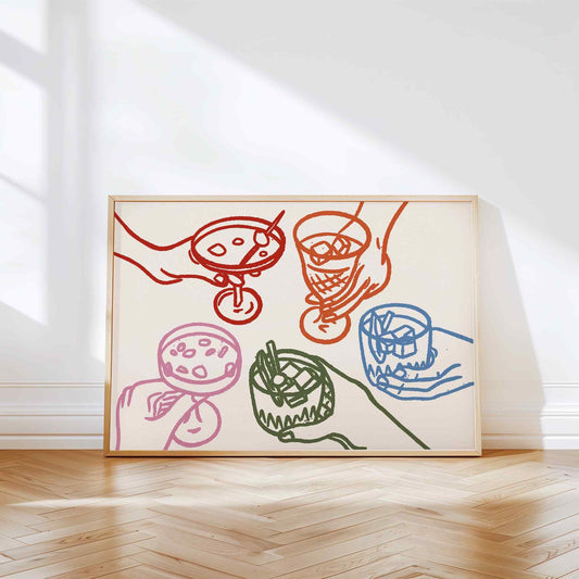 Cheers Colorful Glass Horizontal Print