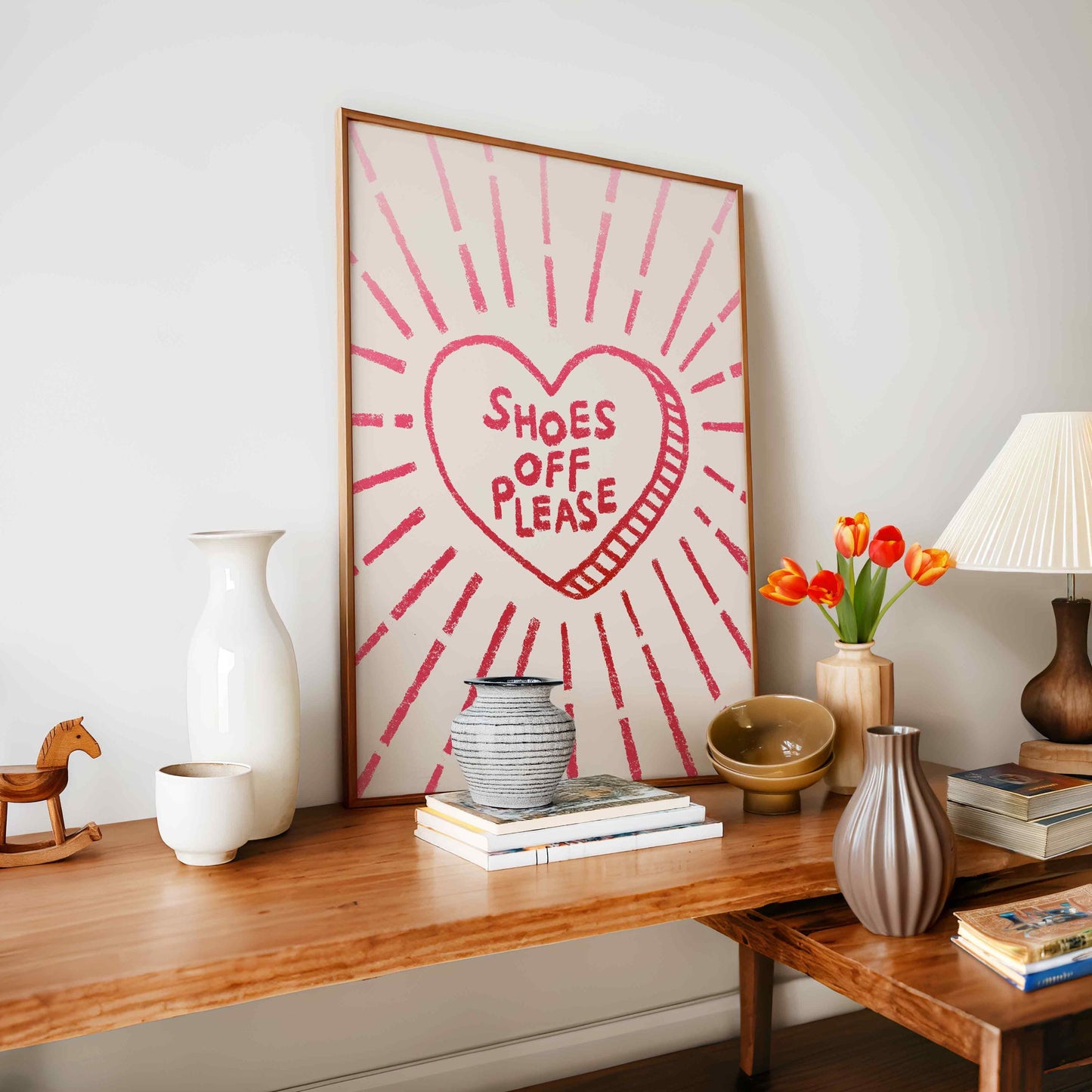 Shoes Off Please Gradient Heart Print