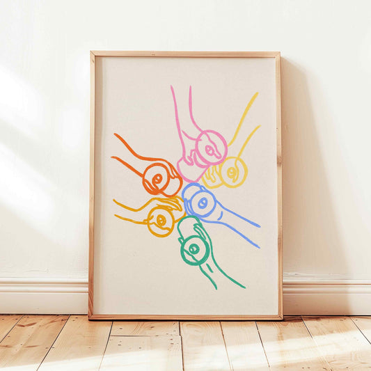 Cheers Colorful Glasses Print