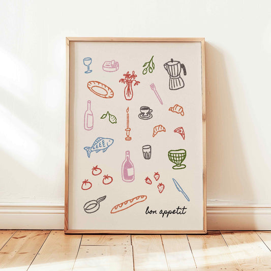 Bon Appetit Dinner Party Print