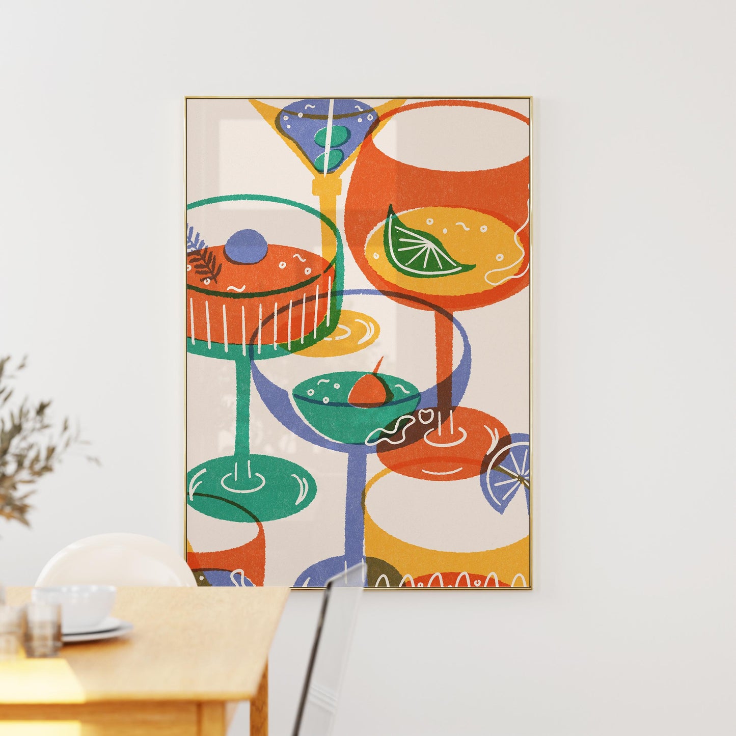 Cheers Cocktail Drinks Print