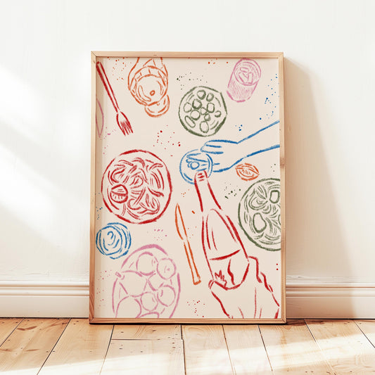 Dinner Party Colorful Print