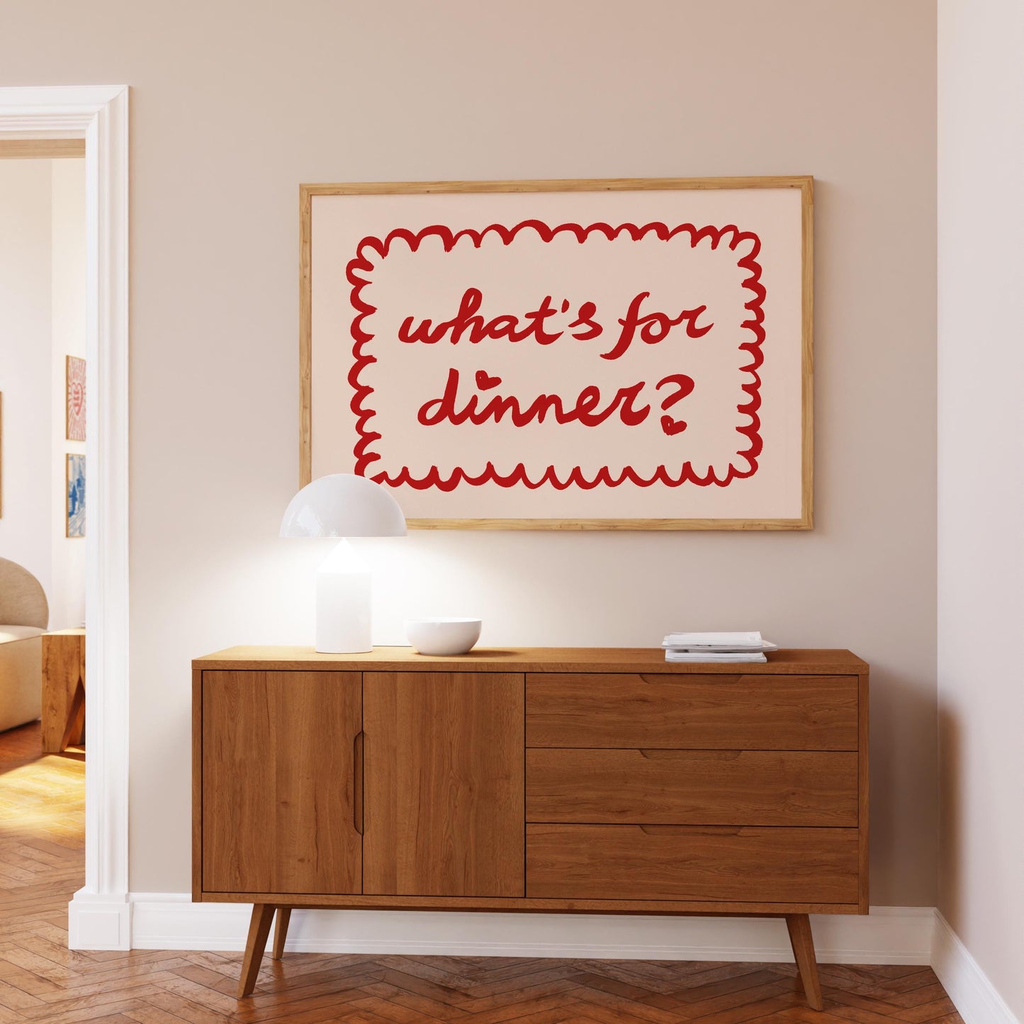 What's For Dinner Hearts Print