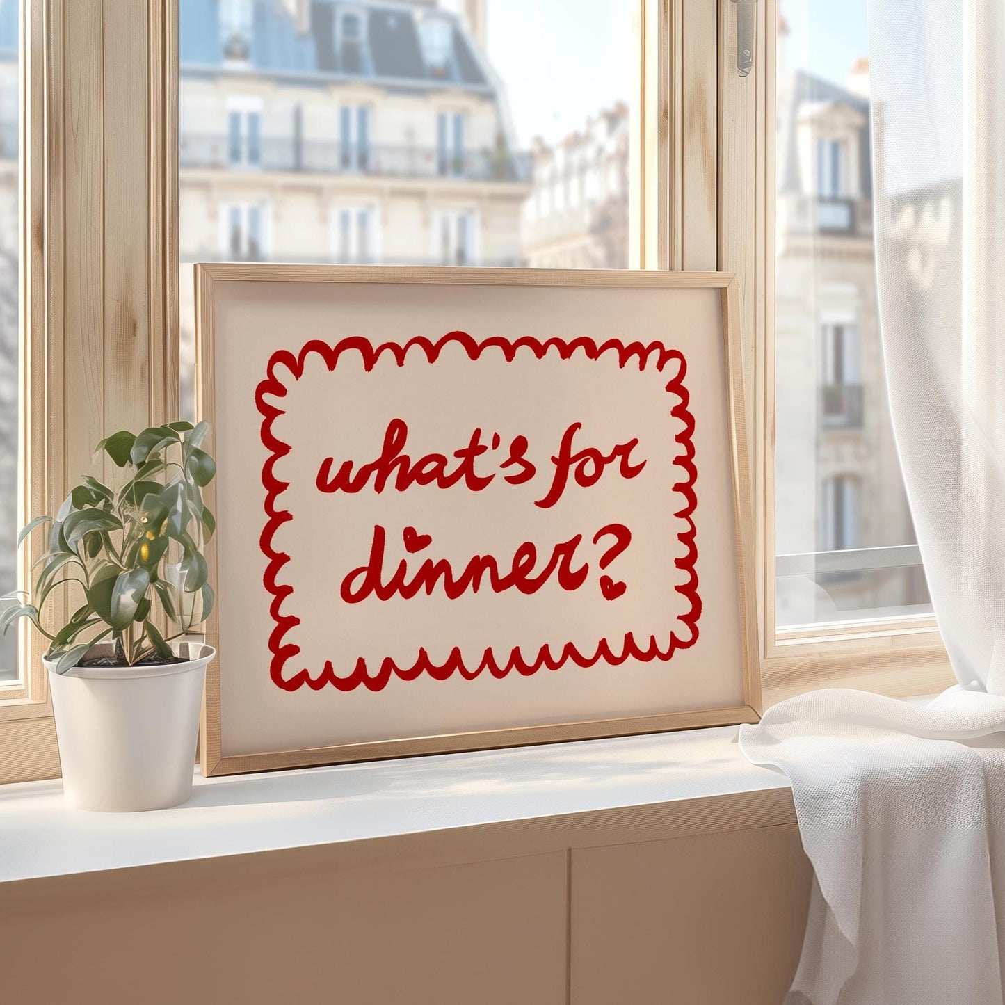 What's For Dinner Hearts Print