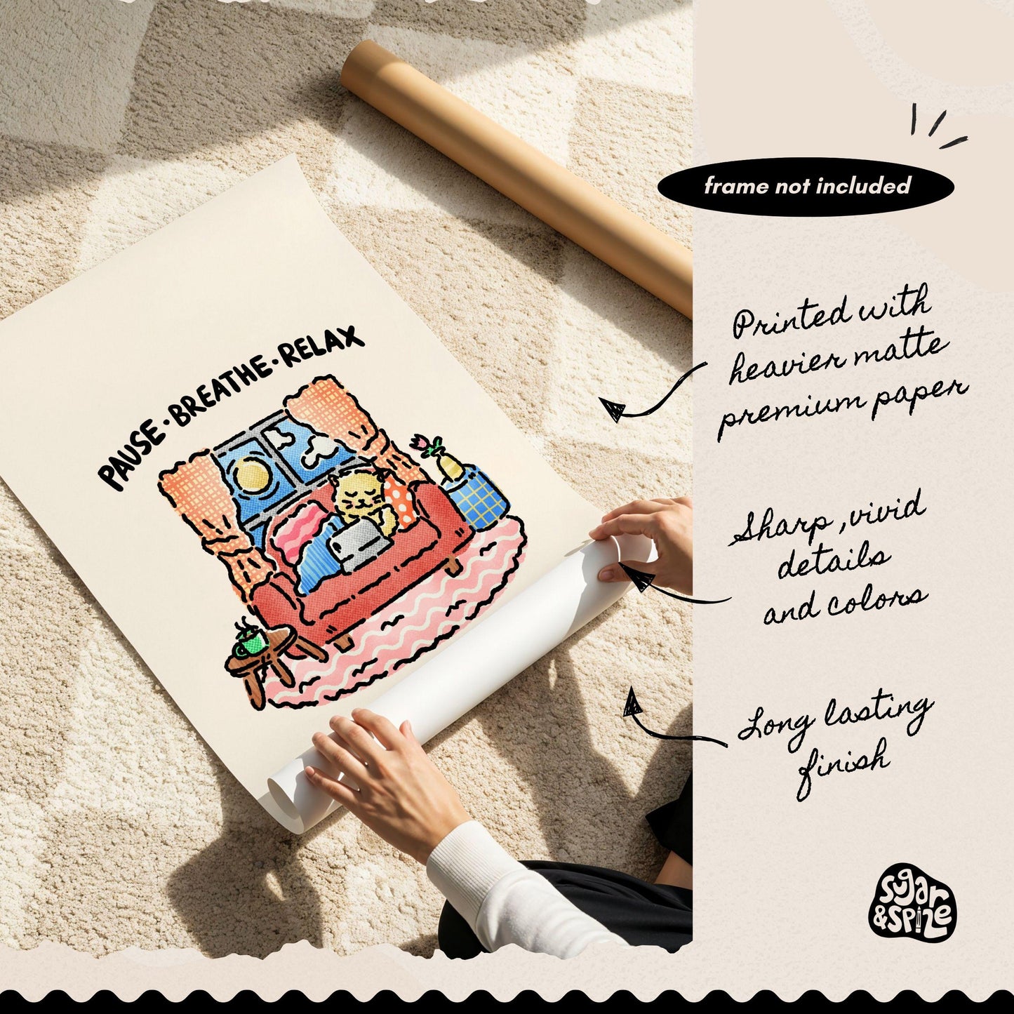 Pause Breathe Relax Print