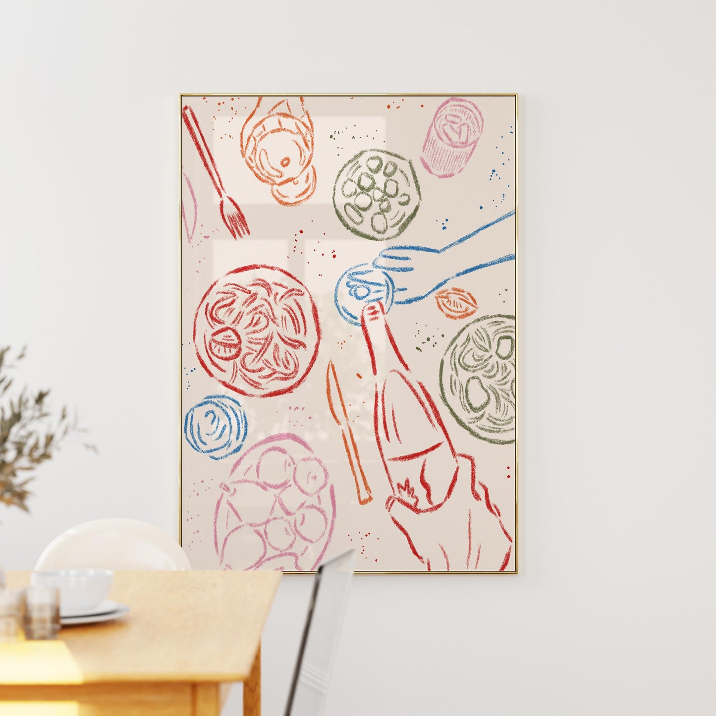 Dinner Party Colorful Print