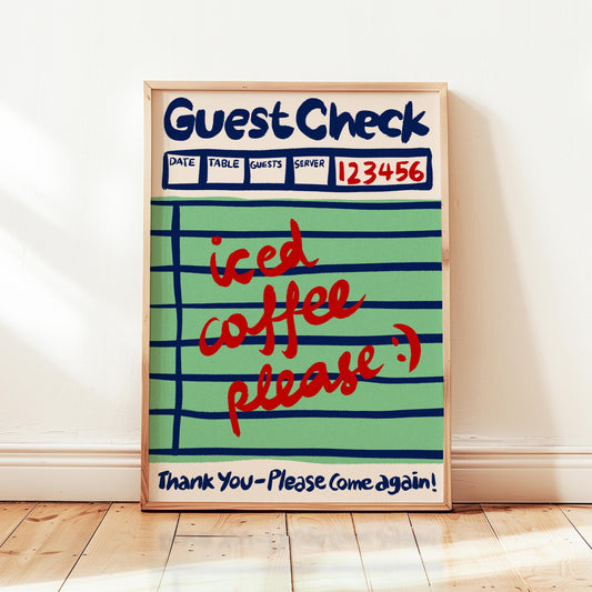 Guest Check Iced Coffee Print