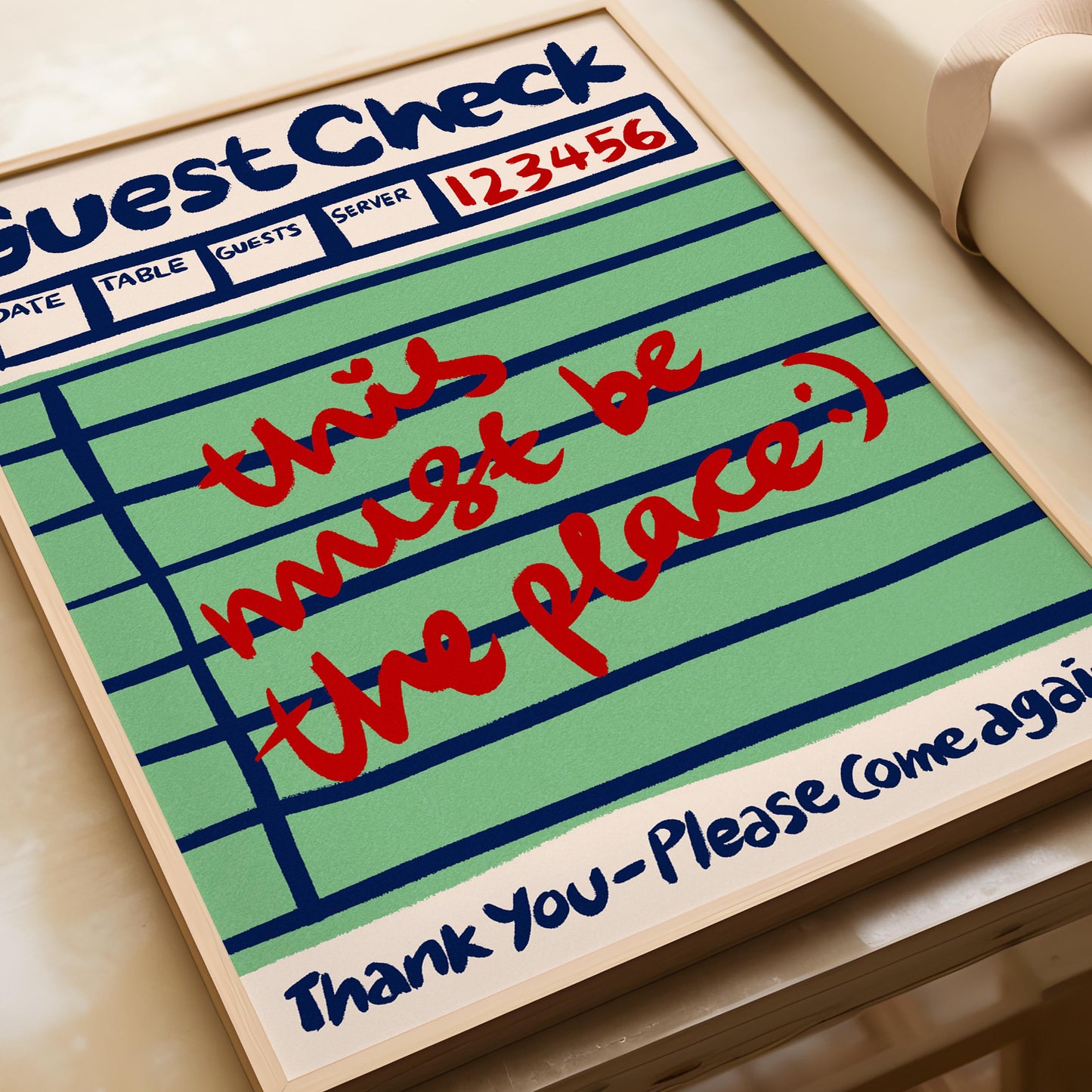 This Must Be The Place Guest Check Print