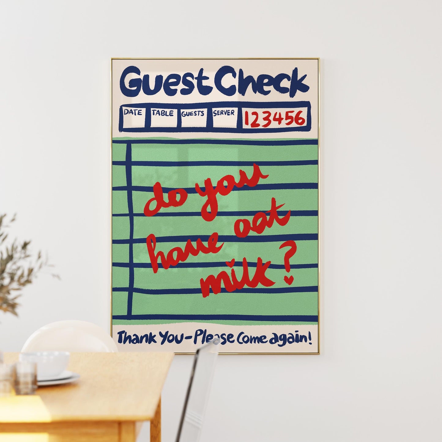 Guest Check Oat Milk Print