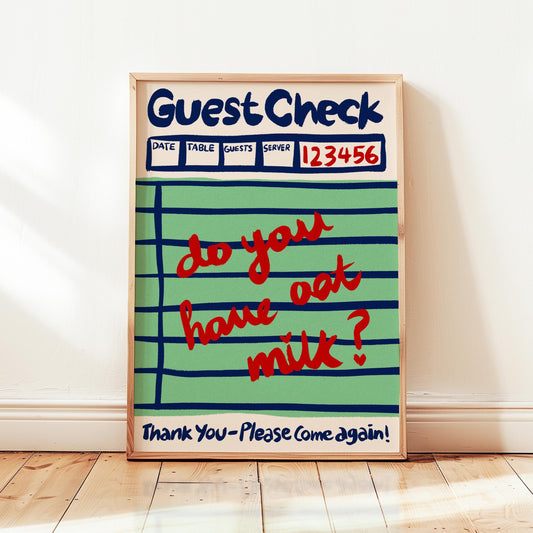 Guest Check Oat Milk Print