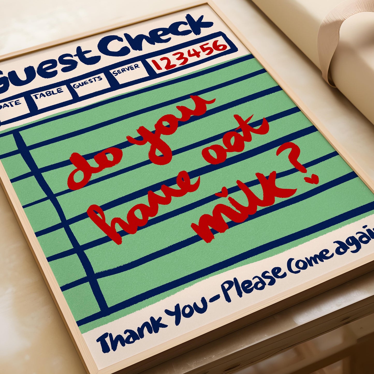 Guest Check Oat Milk Print