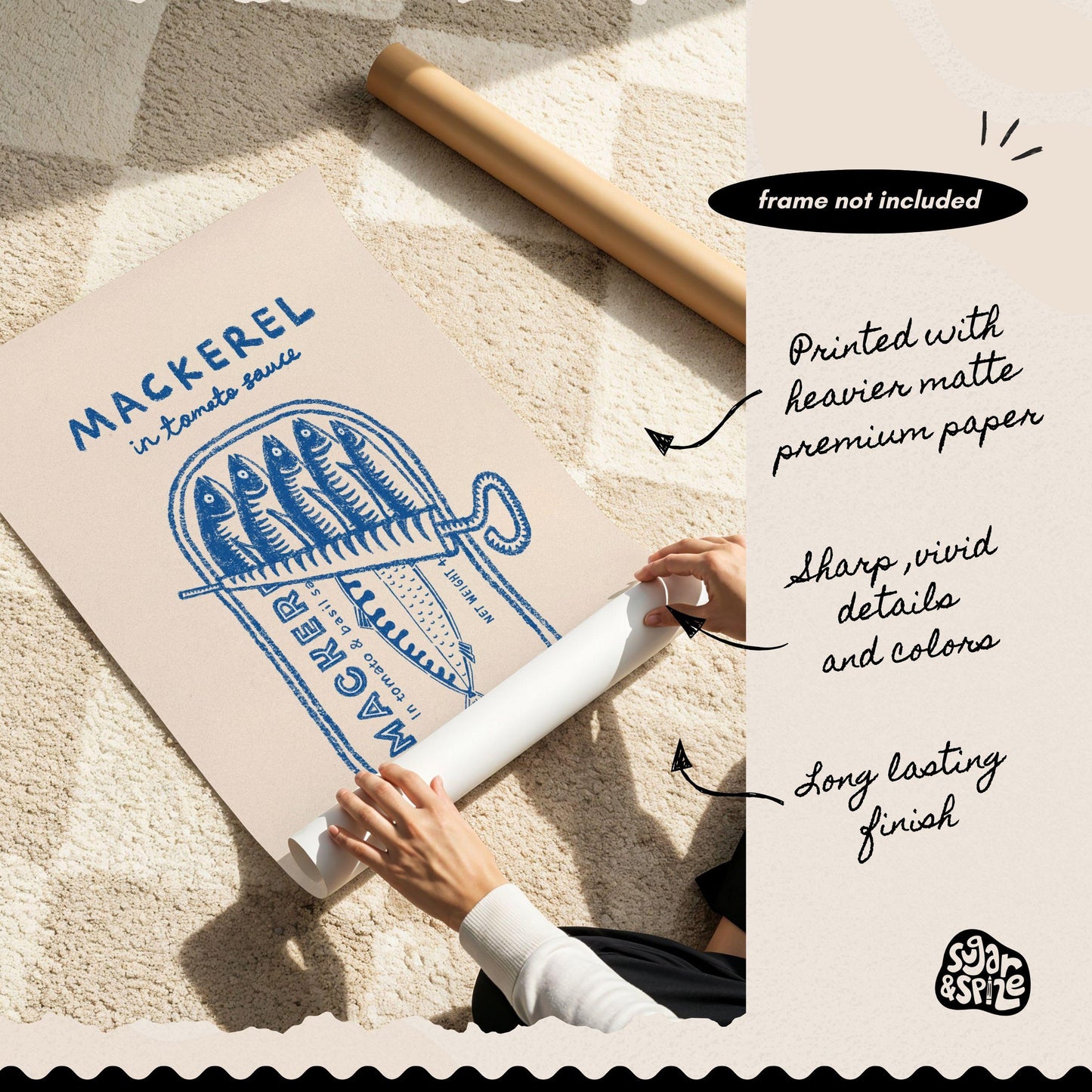 Mackerel Tin Retro Print