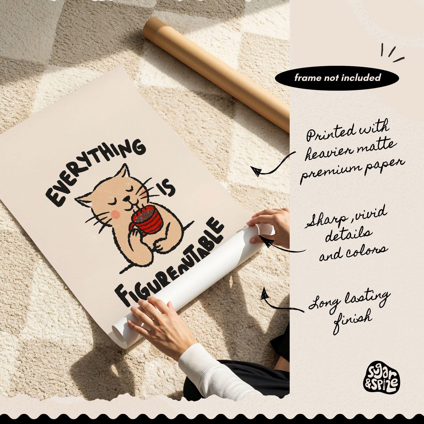 Everything Is Figureoutable Cat Print