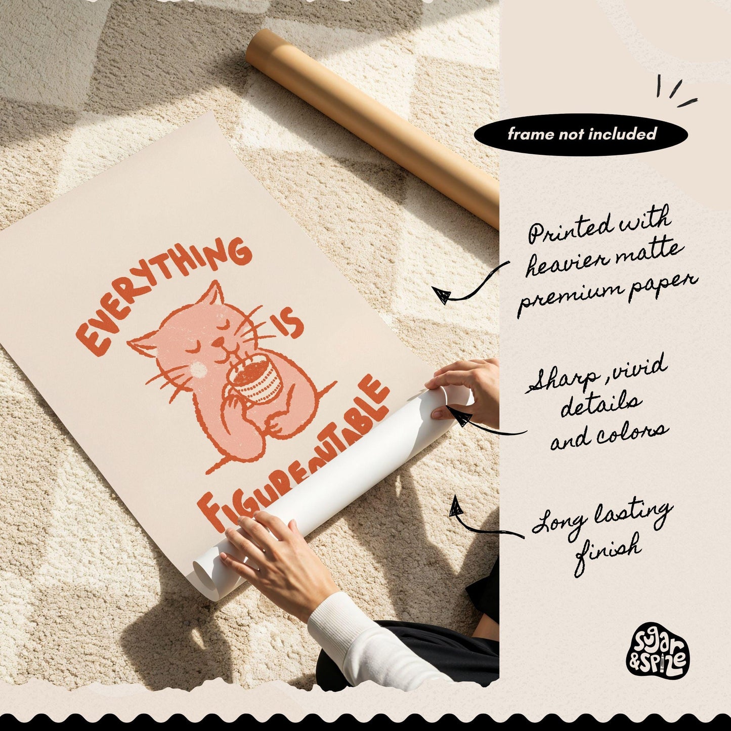 Everything Is Figureoutable Cat Print