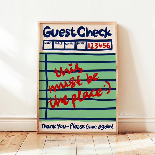 This Must Be The Place Guest Check Print