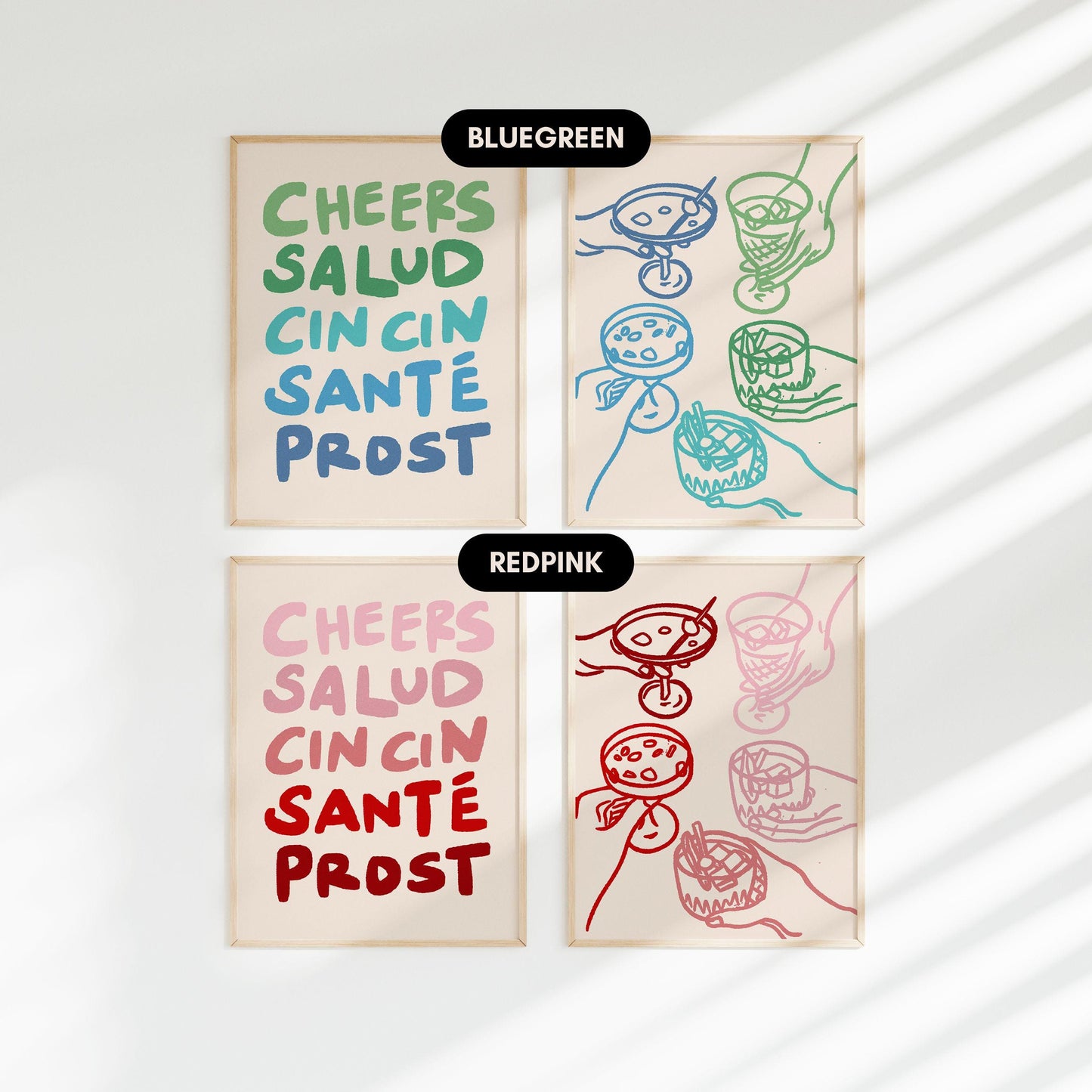 Cheers Print Set of 2