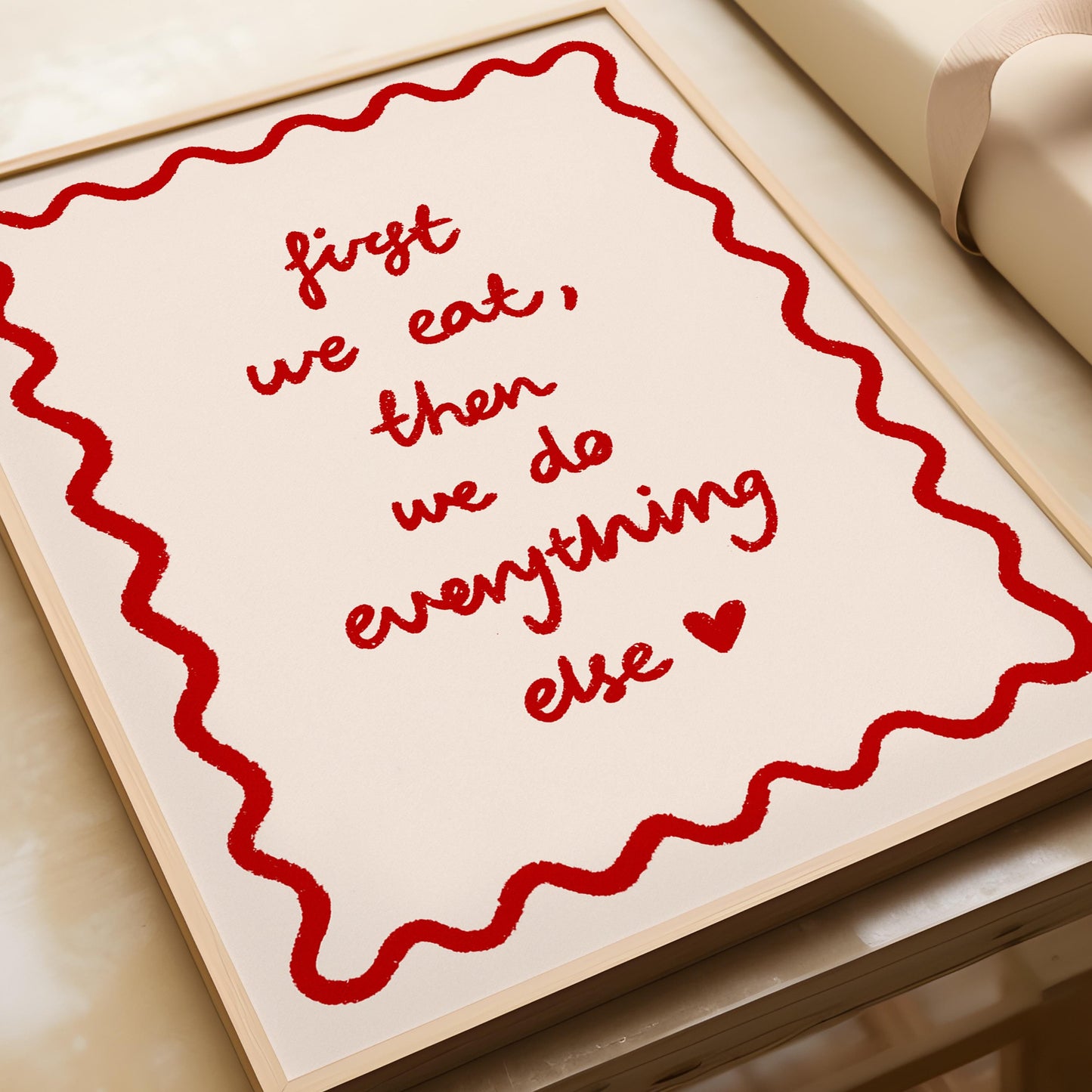 First We Eat Kitchen Print