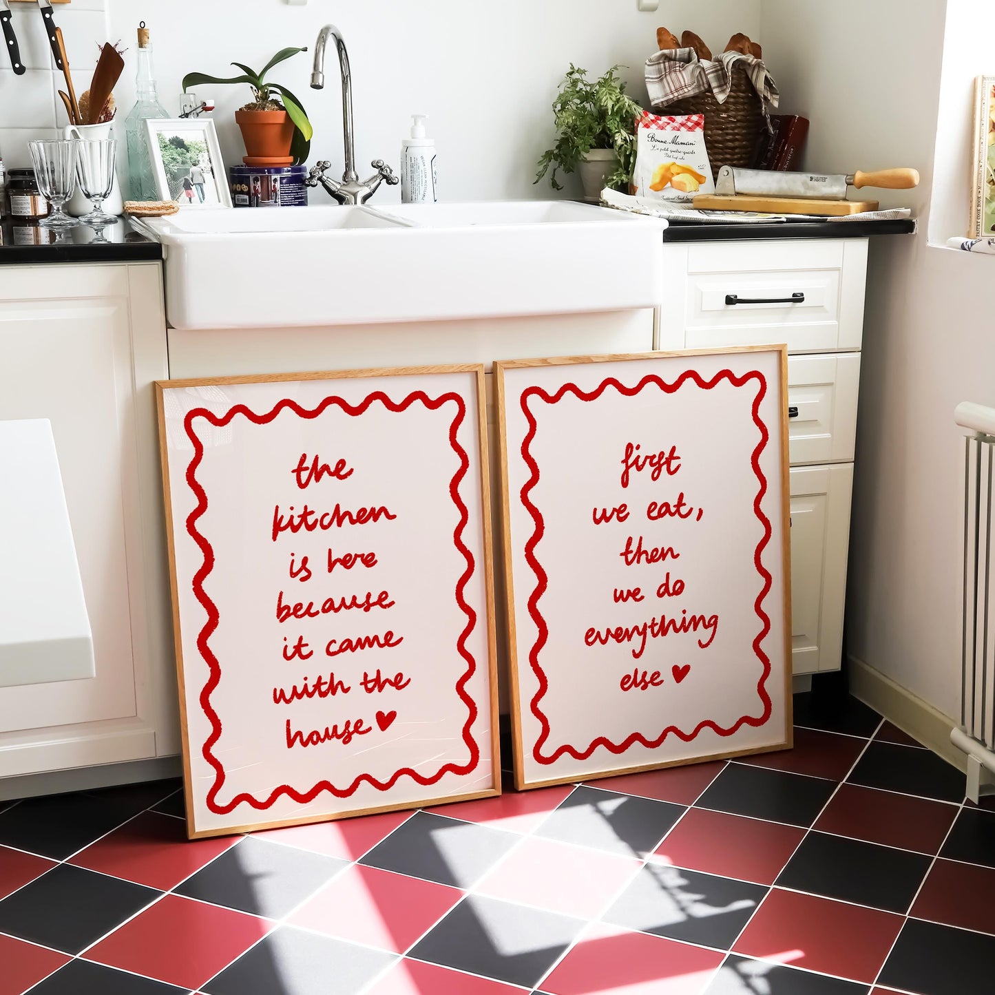 First We Eat Kitchen Print