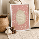 Darling You Are Magic Print, Pink Green Kids Playroom Poster, Celestial Wall Decor, UNFRAMED