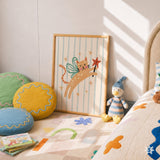 Cat Fairy Stars Print, Colorful Kids Playroom Poster, Toddler Wall Decor, UNFRAMED