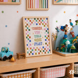 Wild Ones Play Print, Colorful Playroom Poster, Toddler Wall Decor, UNFRAMED