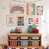 ABCs Colorful Print, Stars Playroom Poster, Toddler Classroom Wall Decor, UNFRAMED