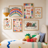 Doing Amazing Things Print, Colorful Stars Kids Playroom Poster, Toddler Wall Decor, UNFRAMED