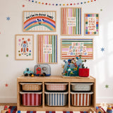 Be Brave Kind You Print, Colorful Stars Kids Playroom Poster, Toddler Wall Decor, UNFRAMED