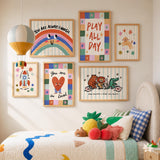 You Are So Loved Print, Colorful Heart Kids Playroom Poster, Nursery Wall Decor, UNFRAMED