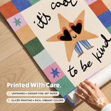 Cool To Be Kind Print, Colorful Star Kids Playroom Poster, Nursery Wall Decor, UNFRAMED