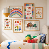 Shine Bright Little One Print, Colorful Stars Kids Playroom Poster, Nursery Wall Decor, UNFRAMED